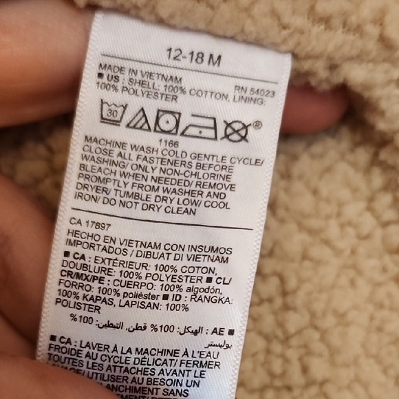 Old Navy Multicolor Plaid Sherpa Jacket, Size 12-18M - Picture 4 of 10